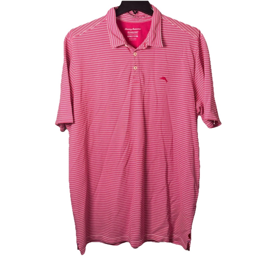 Tommy Bahama IslandZone Mens Pink Short Polo Shirt Sz XXXLT